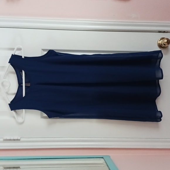 As U Wish Blue Sleeveless Shift - Picture 1 of 5
